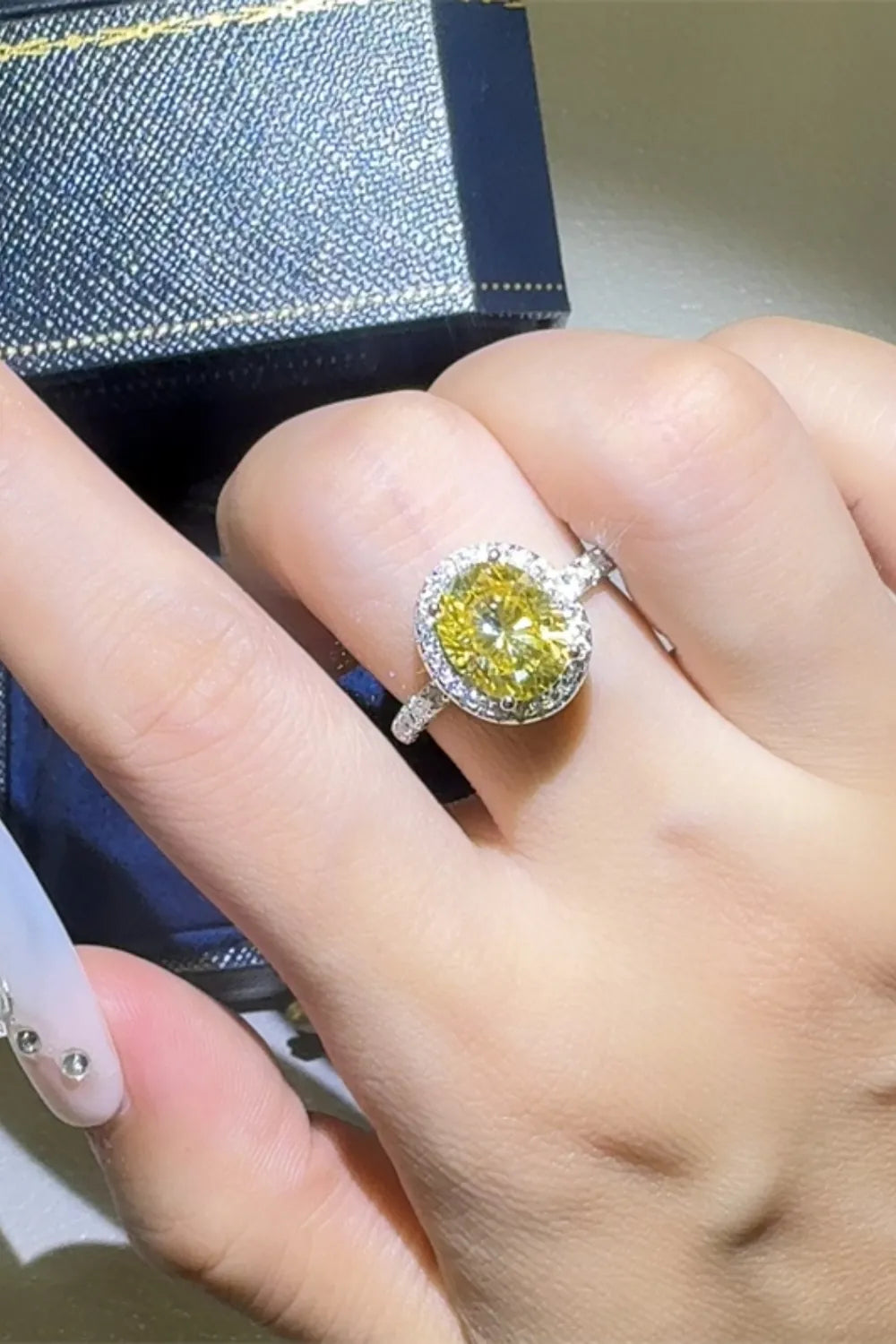 3 Carat Moissanite Ring in 925 Sterling Silver with Certificate and Box