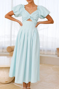 Sweetheart Neck Puff Sleeve Dress