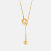 Elegant 18K Gold-Plated Stainless Steel Bead Necklace, 26.1-Inch Chain Length - Store 42