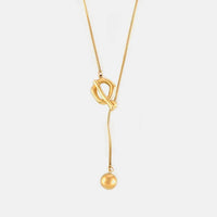 Elegant 18K Gold-Plated Stainless Steel Bead Necklace, 26.1-Inch Chain Length - Store 42