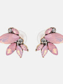 Elegant Alloy Rhinestone Flower Stud Earrings - Imported One Size, Perfect for Any Occasion - Store 42