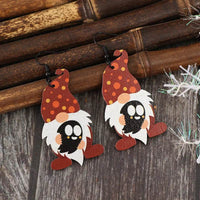 Handcrafted Wooden Gnome Dangle Earrings, 2.9 In - Unique Alloy and Wood Jewelry - Store 42