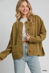 Umgee Textured Jacquard Jacket CAMEL