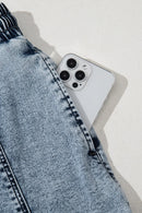 Drawstring High Waist Pocketed Denim Shorts