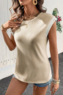 Contrast Trim Ribbed Knit Sleeveless Top