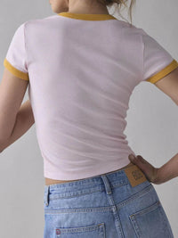 Trendsi Graphic Round Neck Short Sleeve T-Shirt - Slightly Stretchy, Opaque Fabric, 95% Polyester - Store 42