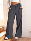 Full Size Drawstring Relaxed Fit Wide Leg Pants Plus Size - Store 42