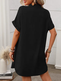 Button Down Short Sleeve Mini Dress