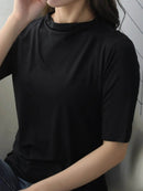 Men's Solid Color Short Sleeve T-Shirt - 100% Polyester, Slightly Stretchy, Imported - Store 42