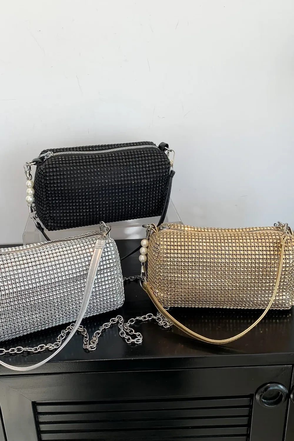 Stylish Openwork Crossbody Bag with Removable Strap - Small Polyester Handbag