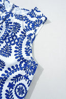 Printed Crew Neck Sleeveless Top