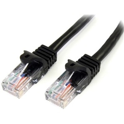 Startech 15 Ft Snagless Cat5e UTP Patch Cable - Durable Black Jacket for Easy Color Coding