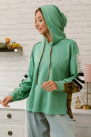 BiBi Plaid With Stripes Mix Match French Terry Hoodie