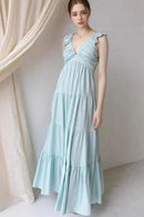 Ruffled V-Neck Tiered Dress