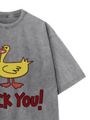 Stylish Duck Graphic Oversized T-Shirt for Comfort - 100% Polyester, Machine Washable - Store 42