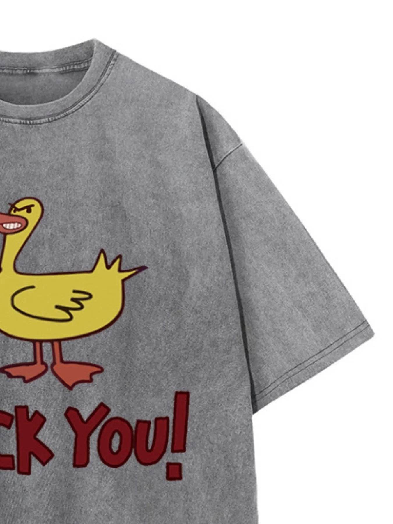 Stylish Duck Graphic Oversized T-Shirt for Comfort - 100% Polyester, Machine Washable - Store 42