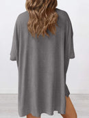 Full Size Oversized Round Neck Top and Shorts Set Plus Size