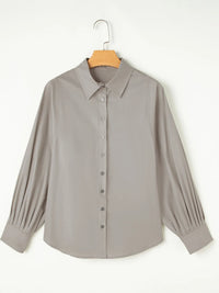 Button Up Lantern Sleeve Shirt