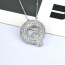 Copper Inlaid Zircon Letter Pendant Necklace Style Q One Size