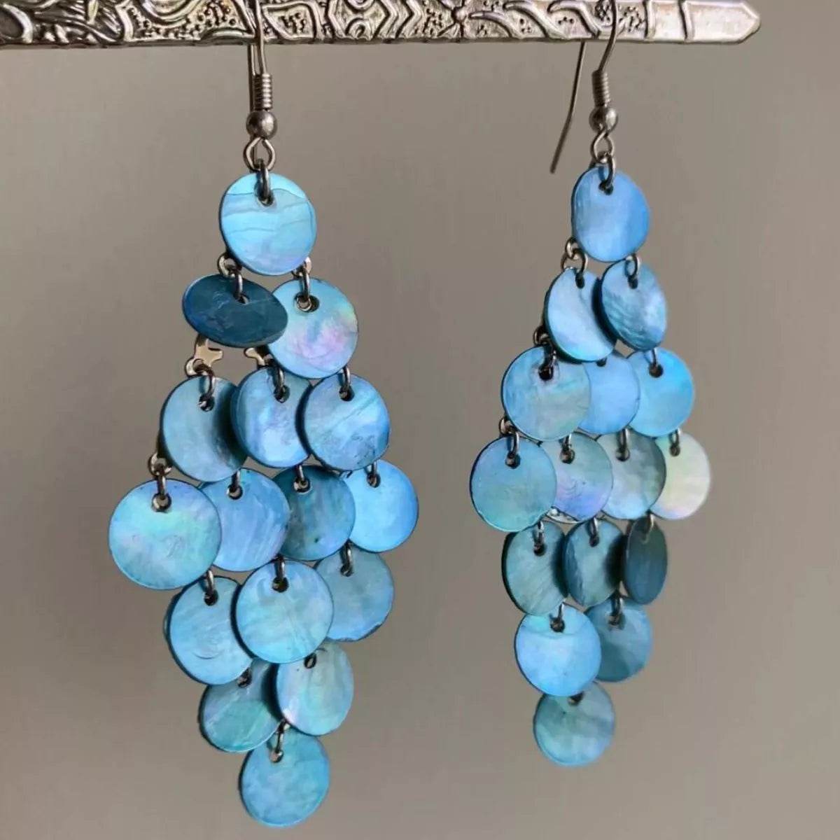 Elegant Stainless Steel Shell Dangle Earrings - Stylish, Lightweight & Unique Design
