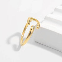 Elegant 925 Sterling Silver Inlaid Zircon Open Ring - 18K Gold-Plated for Stylish Shine - Store 42
