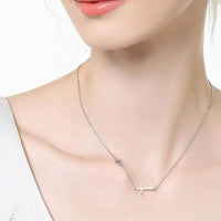 Elegant Cross Moissanite Necklace in 925 Sterling Silver with 18K Gold-Plating, 0.3 Ct - Store 42