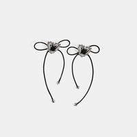 Stainless Steel Wax Rope Heart Earrings Black One Size
