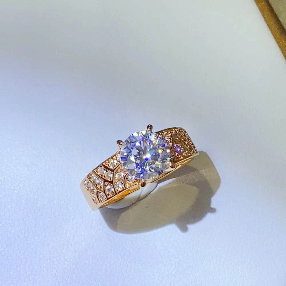 1.5 Carat Moissanite Ring in 925 Sterling Silver with 18K Gold-Plated Accents - Store 42