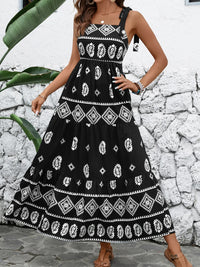 Printed Square Neck Maxi Cami Dress