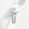 925 Sterling Silver Zircon Chain Earrings Silver One Size