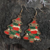 Christmas Tree PU Leather Earrings Green One Size