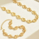 18K Gold-Plated Spiral Neclace and Bracelet Jewelry Set - Store 42