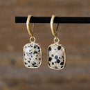 18K Gold-Plated Copper Dangle Earrings with Natural Stone - Elegant Boho Jewelry - Store 42