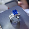 3 Carat Moissanite 925 Sterling Silver Ring Royal Blue
