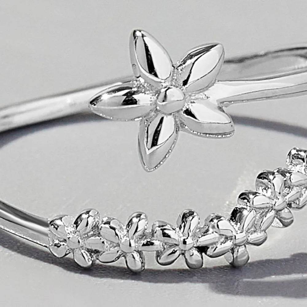Elegant 925 Sterling Silver Flower Ring for Women - Stylish Floral Design Jewelry - Store 42