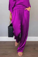 Full Size Wrap Surplice Top and Pants Set Plus Size - Store 42