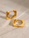 18K Gold-Plated Stainless Steel Square Earrings - Elegant & Durable Jewelry for All Occasions - Store 42