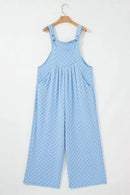 Checkered Pocketed Wide Leg Overalls