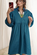 Loose Fit Puff Sleeve Mini Dress
