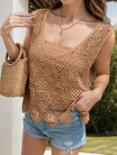 Cutout Wide Strap Cover-Up Camel One Size
