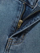 Distressed Ankle-length Straight Jeans