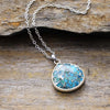 Turquoise Chain Pendant Necklace Silver One Size