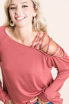 BiBi Jersey Knit One Shoulder Top With Criss Cross - Store 42