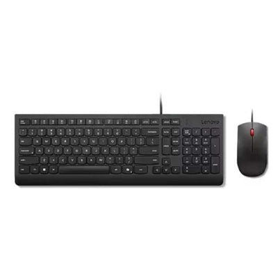 Lenovo Essential Wired Keyboard and Mouse Combo - Ergonomic, Reliable Design for Everyday Use