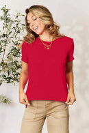 Basic Bae Full Size Round Neck Short Sleeve T-Shirt Red
