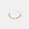 18K Gold-Plated Stainless Steel Bracelet Silver One Size