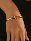 18K Gold-Plated Geometric Open Bracelet Gold One Size