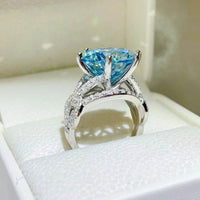 10 Carat Moissanite Ring in 925 Sterling Silver with Certificate, Includes Matching Box - Store 42