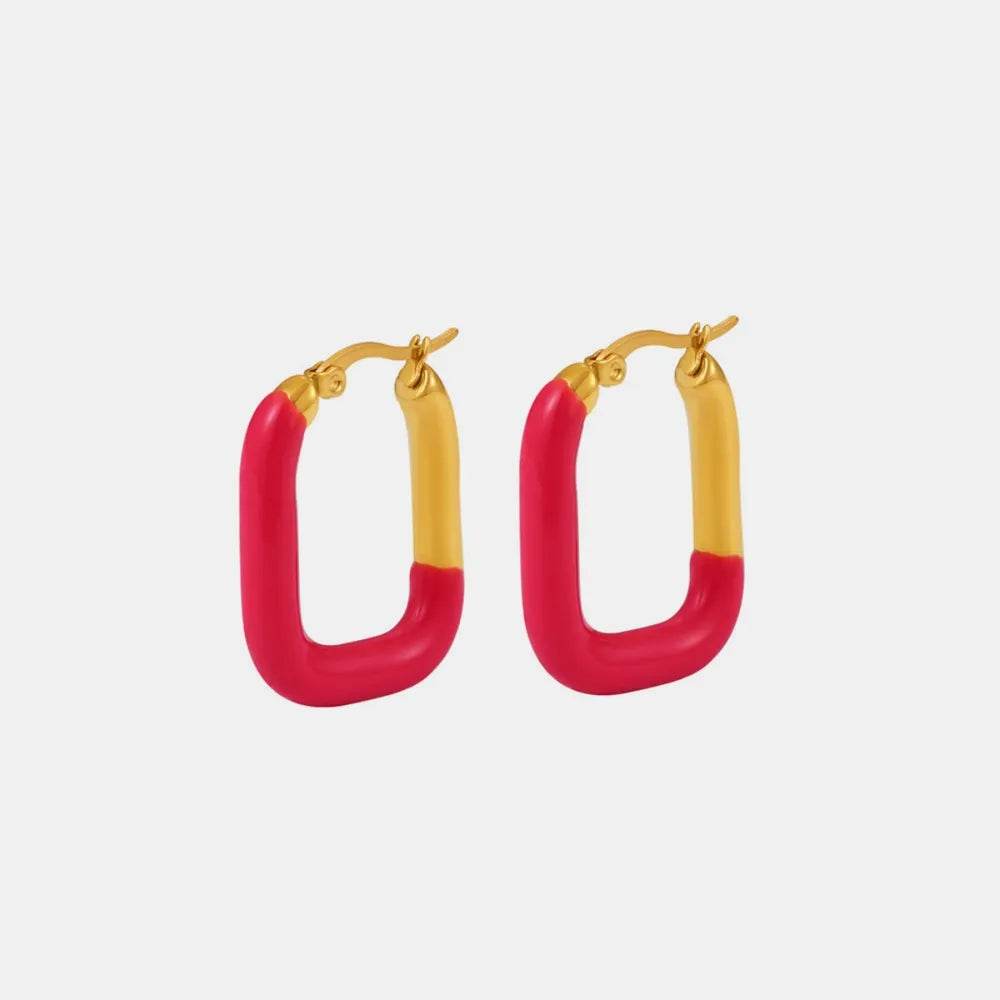 18K Gold-Plated Stainless Steel Drip Oil Earrings - Stylish and Lightweight Fashion Jewelry