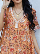 Floral Print V-Neck Summer Dress